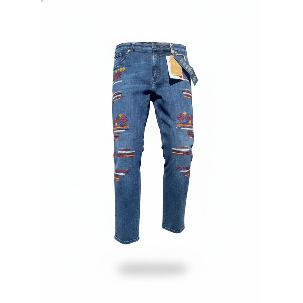 Marani Jeans Women's Skinny Fit Denim With Colorful Embroidery Size 28